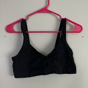 Knickey organic cotton black bralette in size XL